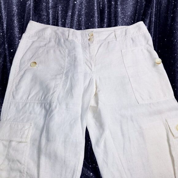 Michael Kors cream capri cropped cargo pants - Picture 3 of 3